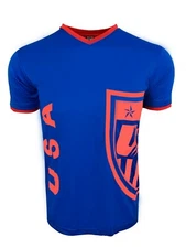 Official Rhinox USA Soccer Blue Poly Tee - Licensed USMNT Fan T-Shirt