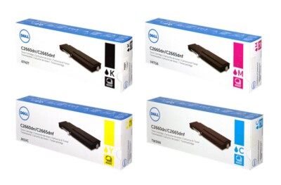 4 x Original Toner DELL C2660dn C2665dnf / High Capacity 67H2T V4TG6 2K1VC TW3NN