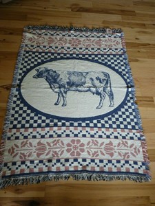 The Rug Barn 100 Cotton Country Cow Throw Blanket 46 X 67