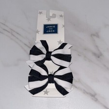NWT janie and Jack navy white bow hair clips