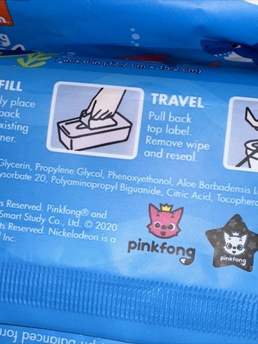 Toallitas hipoalergénicas para bebé Nickelodeon Baby Shark con aloe y vitamina E (144 toallitas) - Imagen 12 de 17