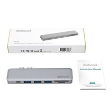 7-in-1 USB C Hub Dual Type C Adapter 4K HDMI SD TF Card Reader 3 USB 3.0