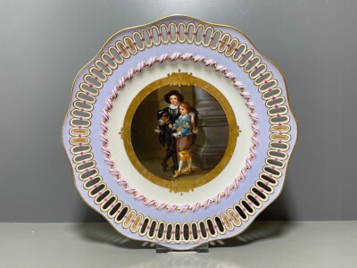KPM Berlin Teller Lila Fond Feine Malerei Rubens Söhne Gold 1.Wahl um 1800