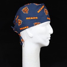 Chicago Bears Logo All Over on Navy Blue Theme Scrub Hat