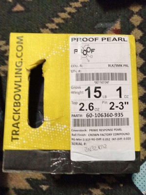 Track Proof Pearll 15# new in a box