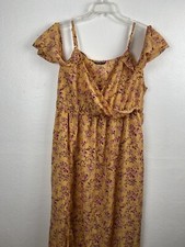 SHEIN Curve Womens Midi Dress 3xl Floral Off the shoulder split thigh surplice