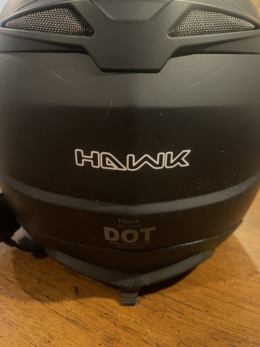 Hawk ST-1198 Black Transition 2-in-1 Motorcycle HELMET Size