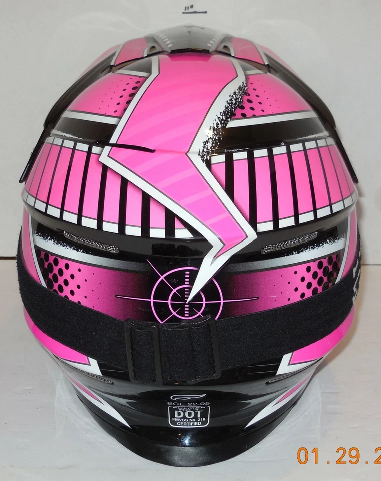 Casco de moto Fulmer RX-4 rosa talla L grande 59-60 cm aprobado por Snell DOT Foto 3 de 4