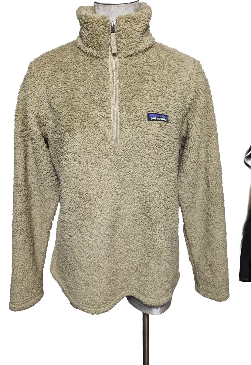 Patagonia Los Gatos 1/4 Quarter Zip Deep Pile Fleece Sherpa Khaki