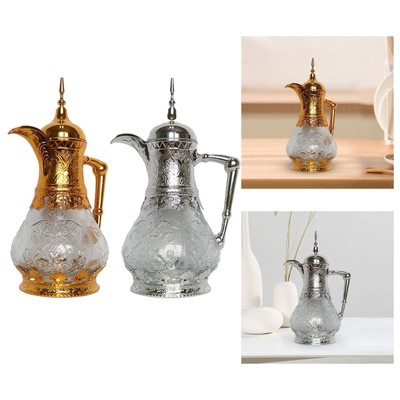 Arabischer Stil Kaffeekanne 1600ml Mehrzweck-Teekanne mit drehbarem Deckel Saft Tee