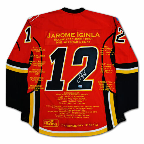 Jarome Iginla Career Jersey #12 of 112 - Autographed - Calgary Flames