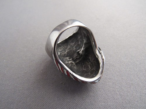 ANILLO GRUESO DE ACERO INOXIDABLE CALAVERA BANDERA AMERICANA CALAVERA MOTOCICLISTA - Imagen 6 de 8