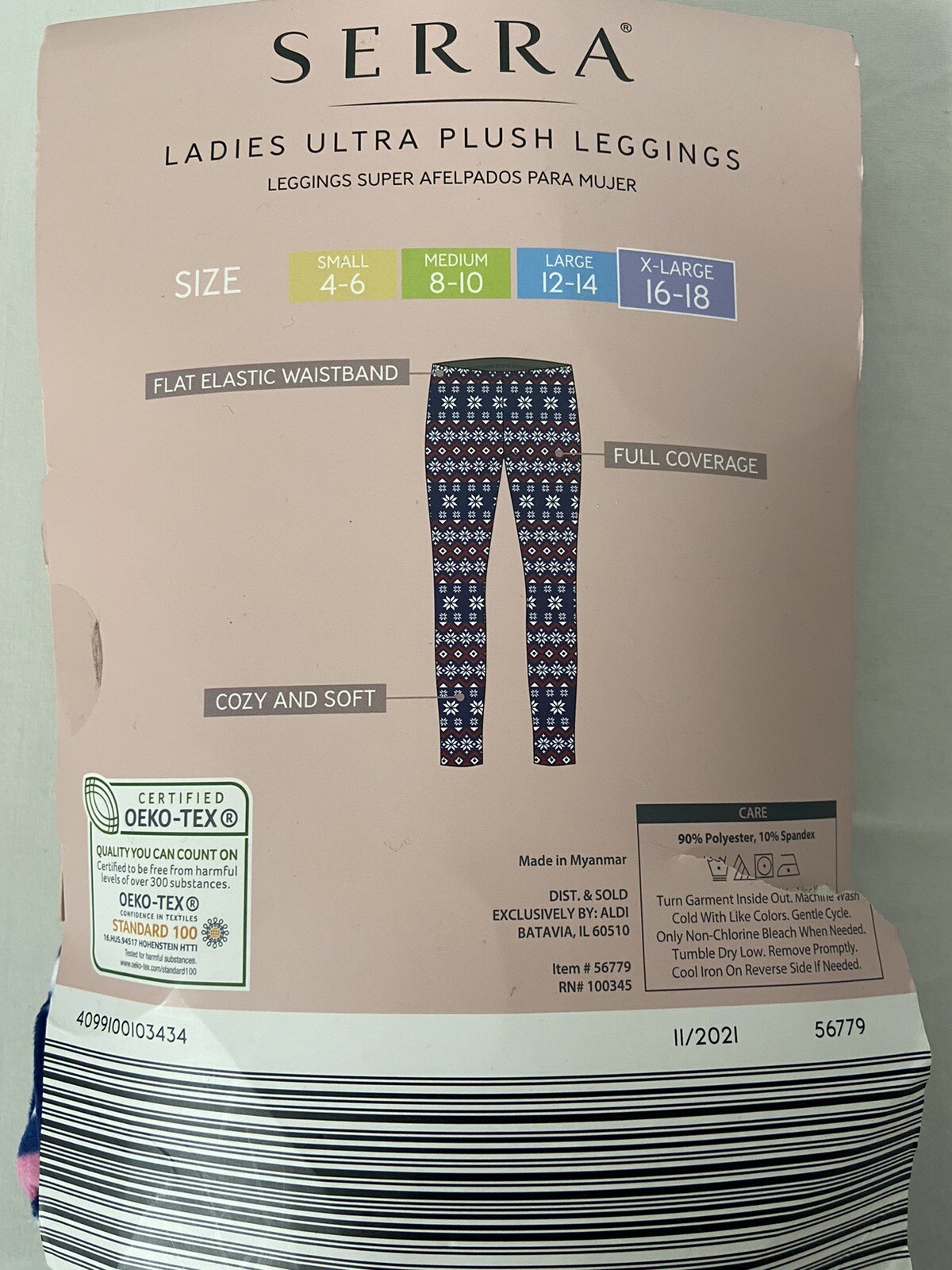 ALTRA Leggings SERRA Donna Ultra Peluche Donna Fiocchi di Neve Natale Taglia XL Sci