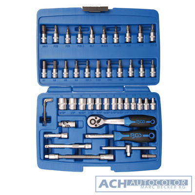 BGS 2146 - Socket Set 1/4'' 46 pcs. in Case, T-Profile with Hole NEW