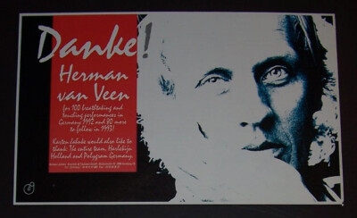 Herman Van Veen 1992 Small Poster Type Advert, Promo Ad