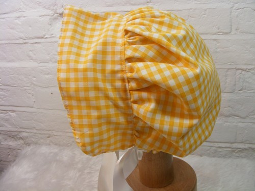 ADULT BABY SISSY BONNET PINK gingham HAT COSPLAY LOLITA FANCYDRESS Victorian - Picture 5 of 40