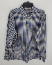 Eddie Bauer Shirt Mens Tall XL Blue Gray Plaid Long Sleeve Button Down Casual