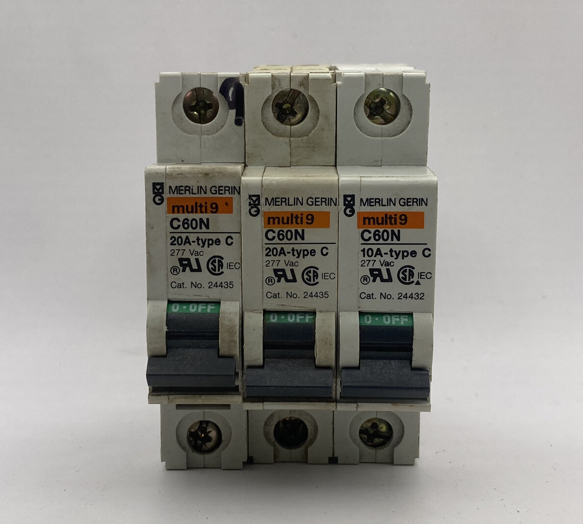 Merlin Gerin Multi9 C60N 20A-type C 277 VAC 1 Pole Circuit Breaker (Lot Of 3)