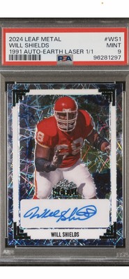 2024 Leaf Metal # 1/1 Will Shields Auto-1991 Leaf Auto Earth Laser PSA 9