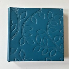 Teal Photo Album for 4x6 photos - space for labeling - Open box