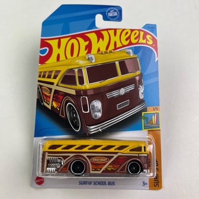 2023 Hot Wheels Surfing School Bus Yellow Brown 24/250 1:64 Diecast Car Mattel