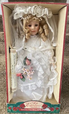 Rare Vintage Soft Expressions Bride, Wedding Porcelain Doll, NIB