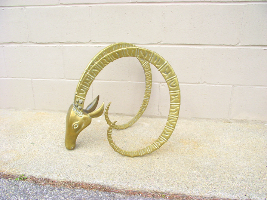 HUGE Vintage Brass Ibex Ram Head, Mid Century Coffee Table Base | eBay
