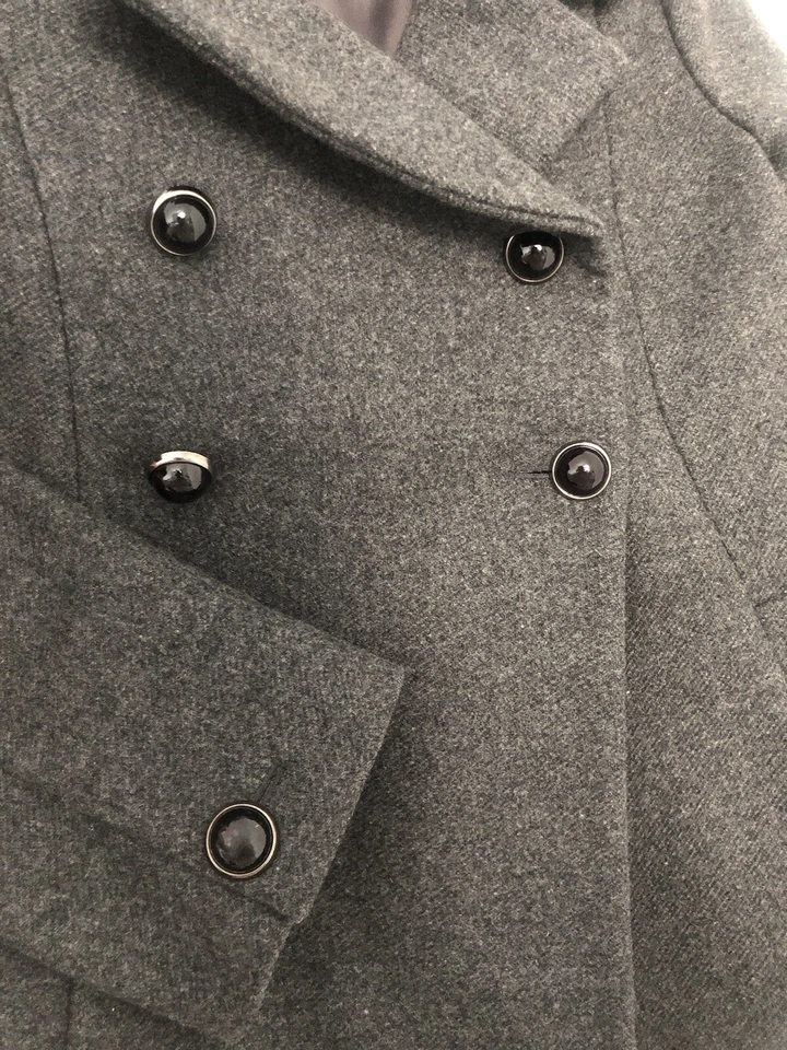 Abrigo Paul & Joe Paris Mujer Mezcla Lana Doble Pecho Gris Talla EU40 Dinero Antiguo Foto 4 de 4