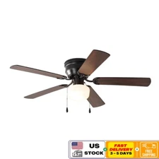 52 Inch Ceiling Fan W/ Light Reversible Blades Quiet Low Profile Hugger 5 Blades