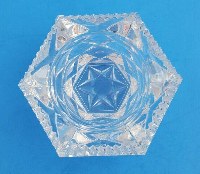 CRISTAL D’ARQUES 24 LEAD CRYSTAL HEXAGONAL VOTIVE CANDLE HOLDER FRANCE