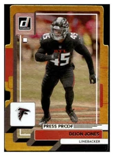 DEION JONES 2022 Donruss Press Proof /25 Gold Die-Cut #231 NFL Falcons  ID:53979