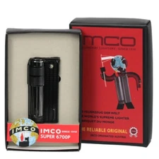 Imco Flint Oil Lighter Super Black Nickel Plain Pattern Brass Japan Retro type