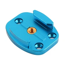 Blue Tripod Head Base Plate Bracket Flat Mount For GoPro Hero 9 8 7 360oner
