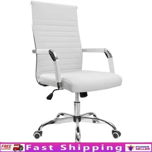 Comfortable PU Leather Office Chair Thick Padded Seat Adjustable Height Gaming