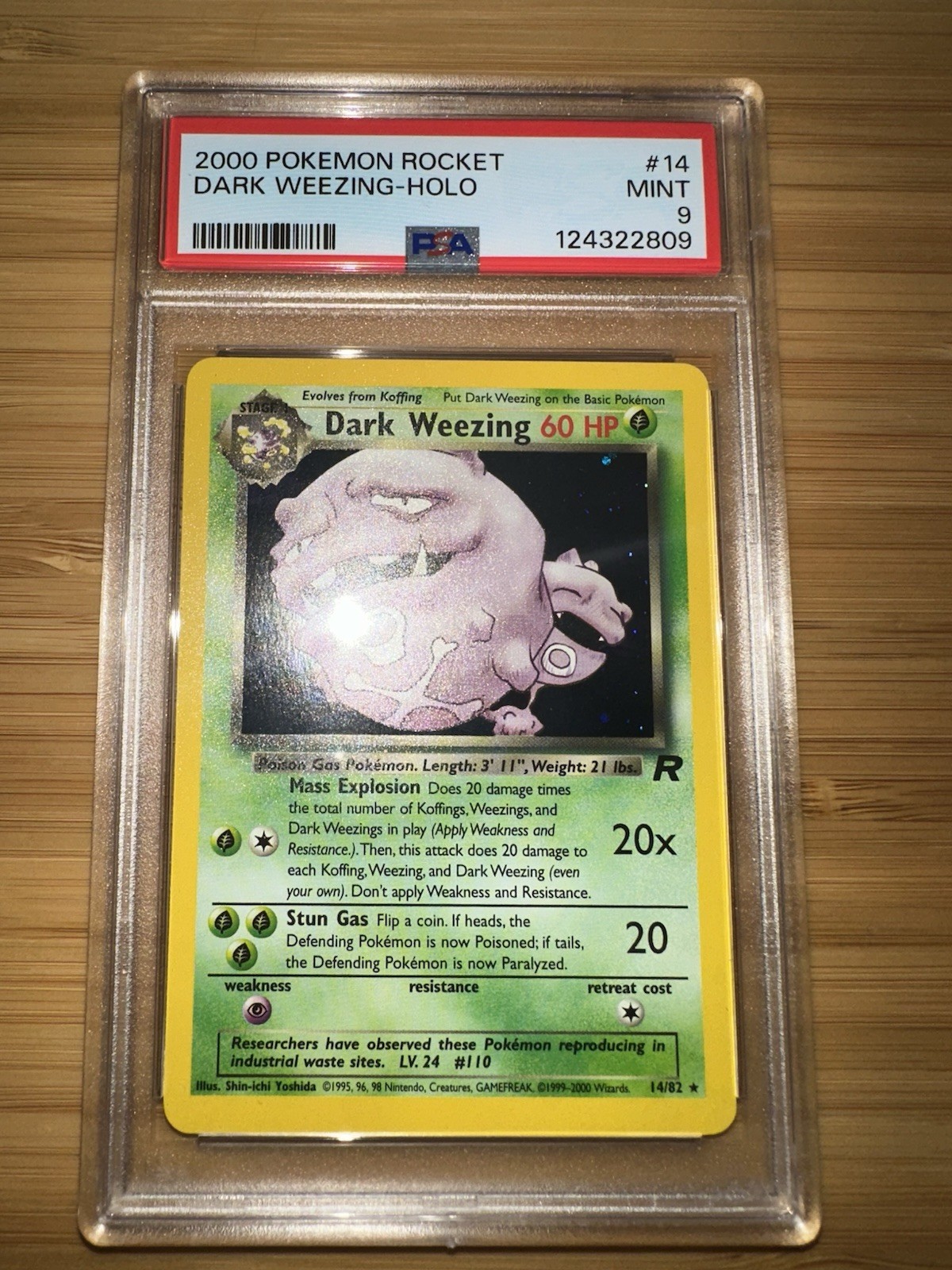 2000 POKEMON TEAM ROCKET #14 DARK WEEZING-HOLO PSA 9 MINT