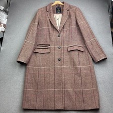 JOULES Coat UK 20 Tweed Wool Jacket Long Country Covert Races Duchess Plaid