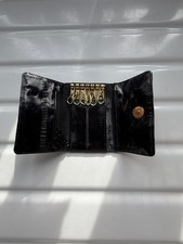 Genuine eel skin key holder wallet with snap button closure