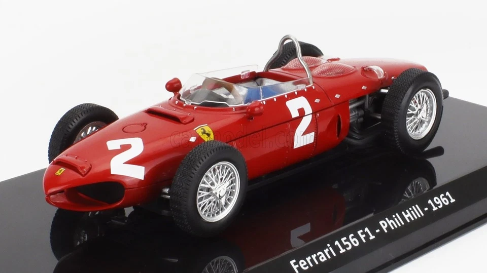 MODELLINO AUTO STATICO FERRARI F1 156 1961 PHIL HILL CON VETRINA SCALA 1:24 - Immagine 2 di 4