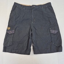 Short NO FEAR noir homme cargo 100 % coton poches brodées décontracté