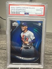 2022 Topps Chrome Black - Blue Refractor #10 Julio Rodriguez /75 (RC) PSA 10