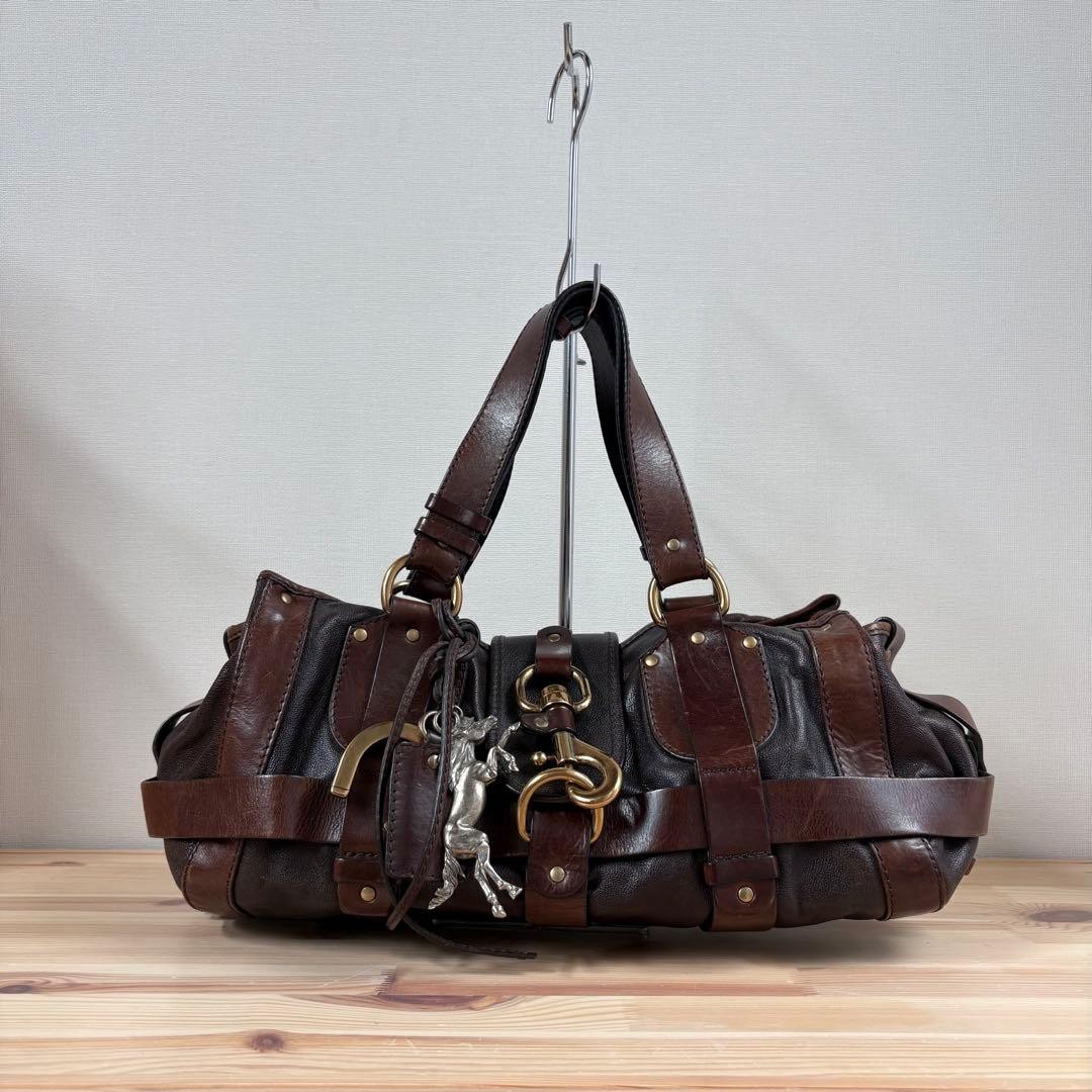 Chloe Kerala Shoulder Handbag Brown w/Horse Charm Used Authe | eBay