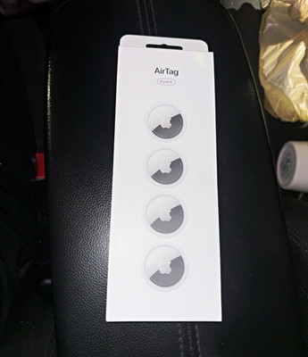 Apple AirTag 4-Pack Tracker - White, Compatible with Apple AirTag Model