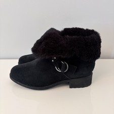 UGG Women's Bodie Black Suede Waterproof Shearling Boots 1103569 Size UK 8
