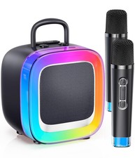  Exclusive Edition Karaoke Machine, Portable Bluetooth Speaker with 2 Wirele...