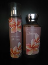 BATH AND BODY WORKS PLUMERIA BODY MIST 8 FL OZ And Body Wash