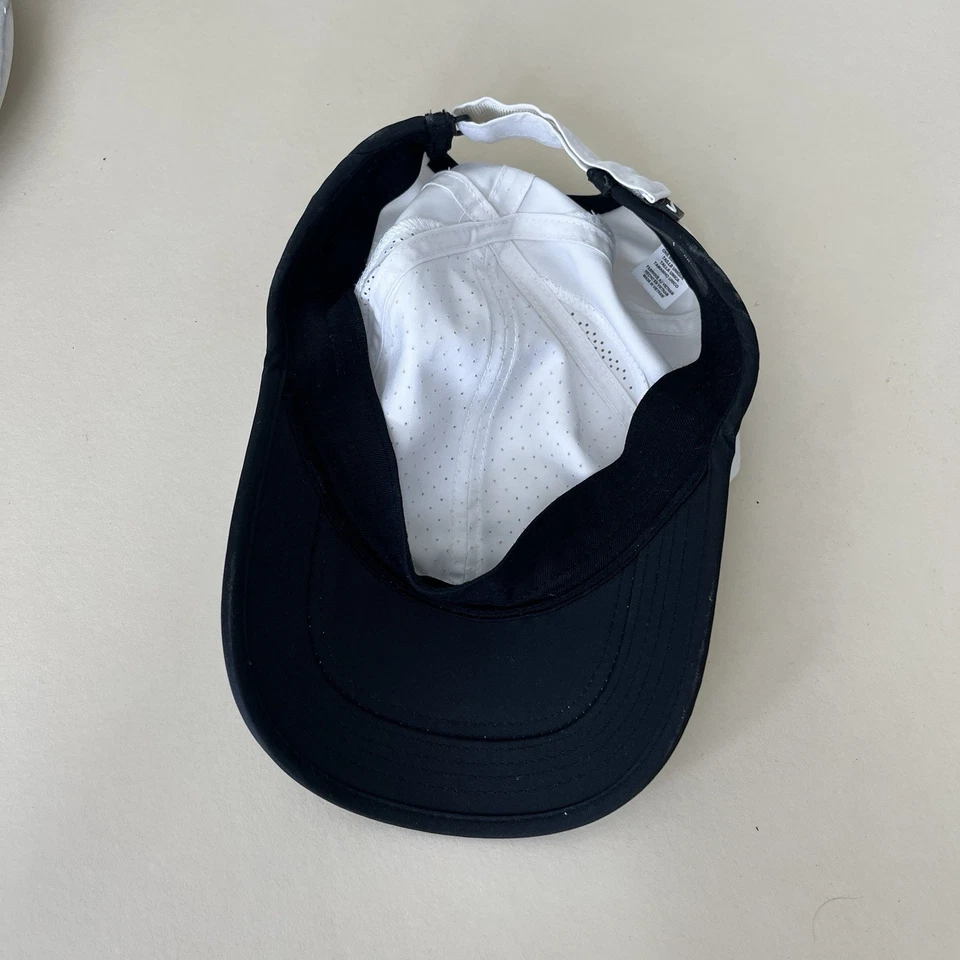 Nike перо света Dri-Fit шляпа белый черный регулируемый теннис пиклбол влаги - Изображение 4 из 4
