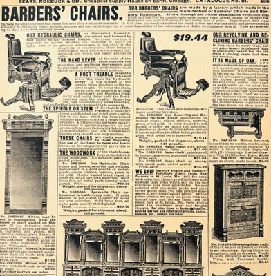 1901 Barbers Chair Furniture Reproduction Advertisement Sears Barber DWU17A