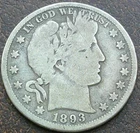 US 1893 Barber Half Dollar  **