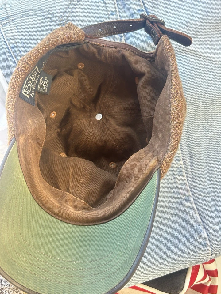 Polo Ralph Lauren Vintage Hat Cap Wool Leather - Image 3 of 4