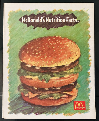 McDonald s 1994 Nutrition Facts Booklet, Vintage Retro Fast Food Collectible, NM